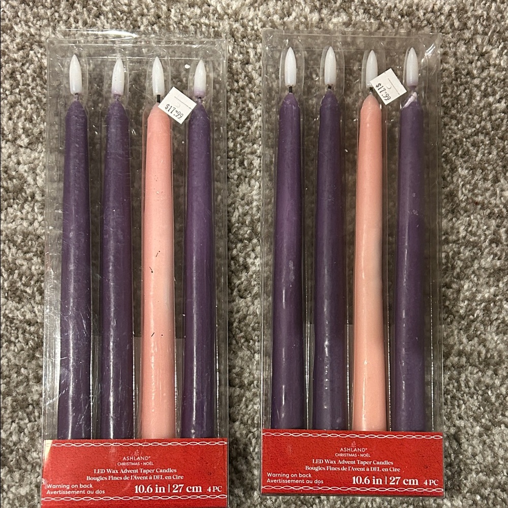 Ashland LED Purple and Pink Taper Candle Sets